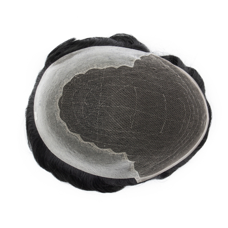 Q6 Base – Nicht-chirurgisches Haarersatzsystem für Männer | Swiss Lace mit Skin-Poly im Rücken- und Mittelbereich | Ideal für den täglichen Gebrauch