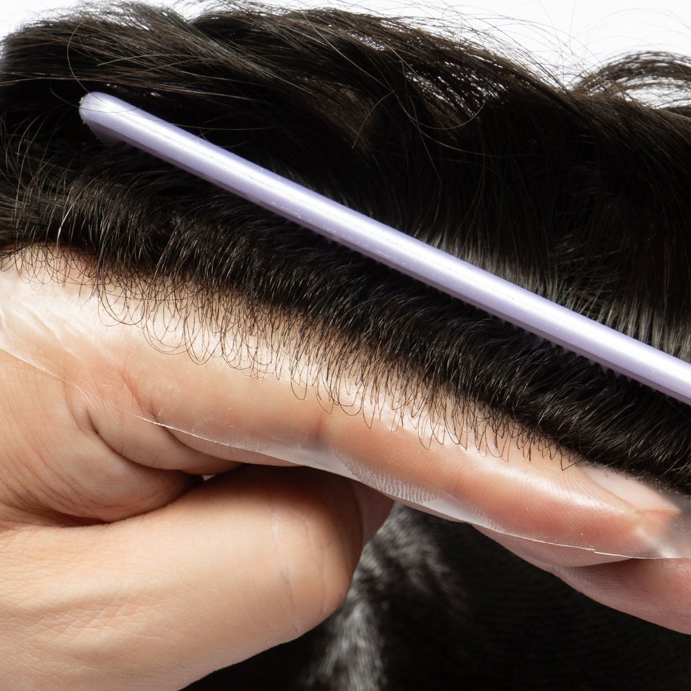 0304V| 0.03–0.04 mm V-Loop Herren-Haarsystem | Ultra-dünne Skin-Base, voll V-Loop, extrem natürlich & transparent