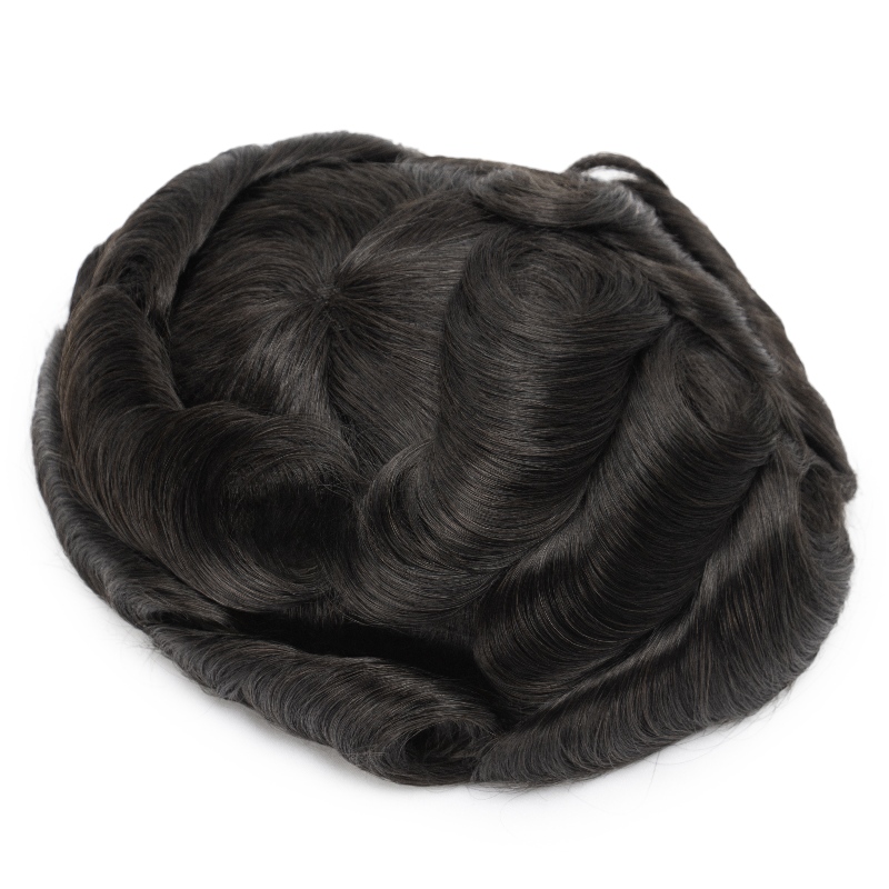 FO Base | 0.1-0.12 mm Full-Skin-Basis mit Double Knots | Herren-Haarsystem | Herrenfrisur für dünnes Haar