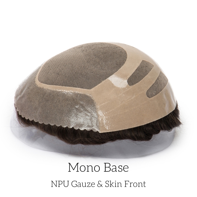 Bond | Feines Mono-Haarteil für Herren mit NPU-Gaze-Krone & -Rand und Skin-Front