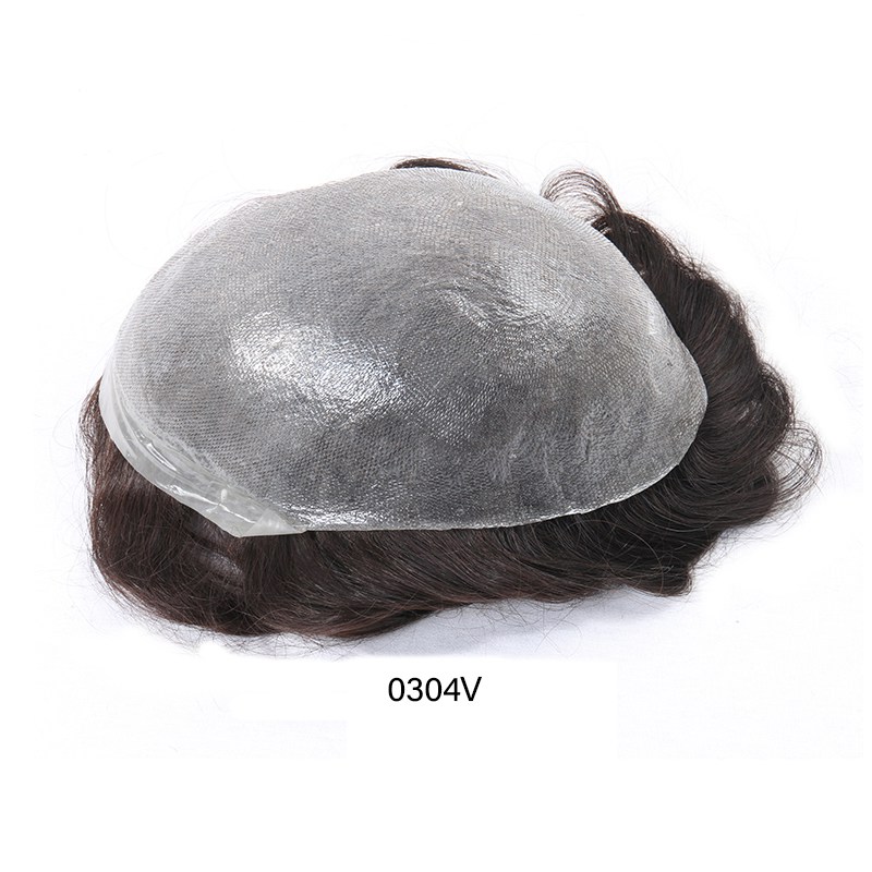 0304V| 0.03–0.04 mm V-Loop Herren-Haarsystem | Ultra-dünne Skin-Base, voll V-Loop, extrem natürlich & transparent