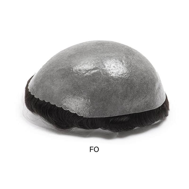 FO Base | 0.1-0.12 mm Full-Skin-Basis mit Double Knots | Herren-Haarsystem | Herrenfrisur für dünnes Haar