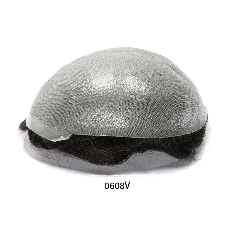 0608V|0.06-0.08 mm V - Loop | Bio - Skin - Haarsystem für Männer | Kein Glanz bei Licht, Paßt gut zu Ihrer Haut