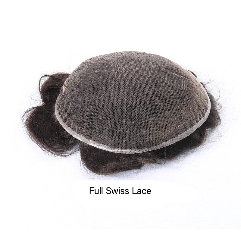 Full Swiss Lace| Haarsystem für kahle Männer | Vollständige Swiss-Lace-Basis | Ideal für einen aktiven Lebensstil