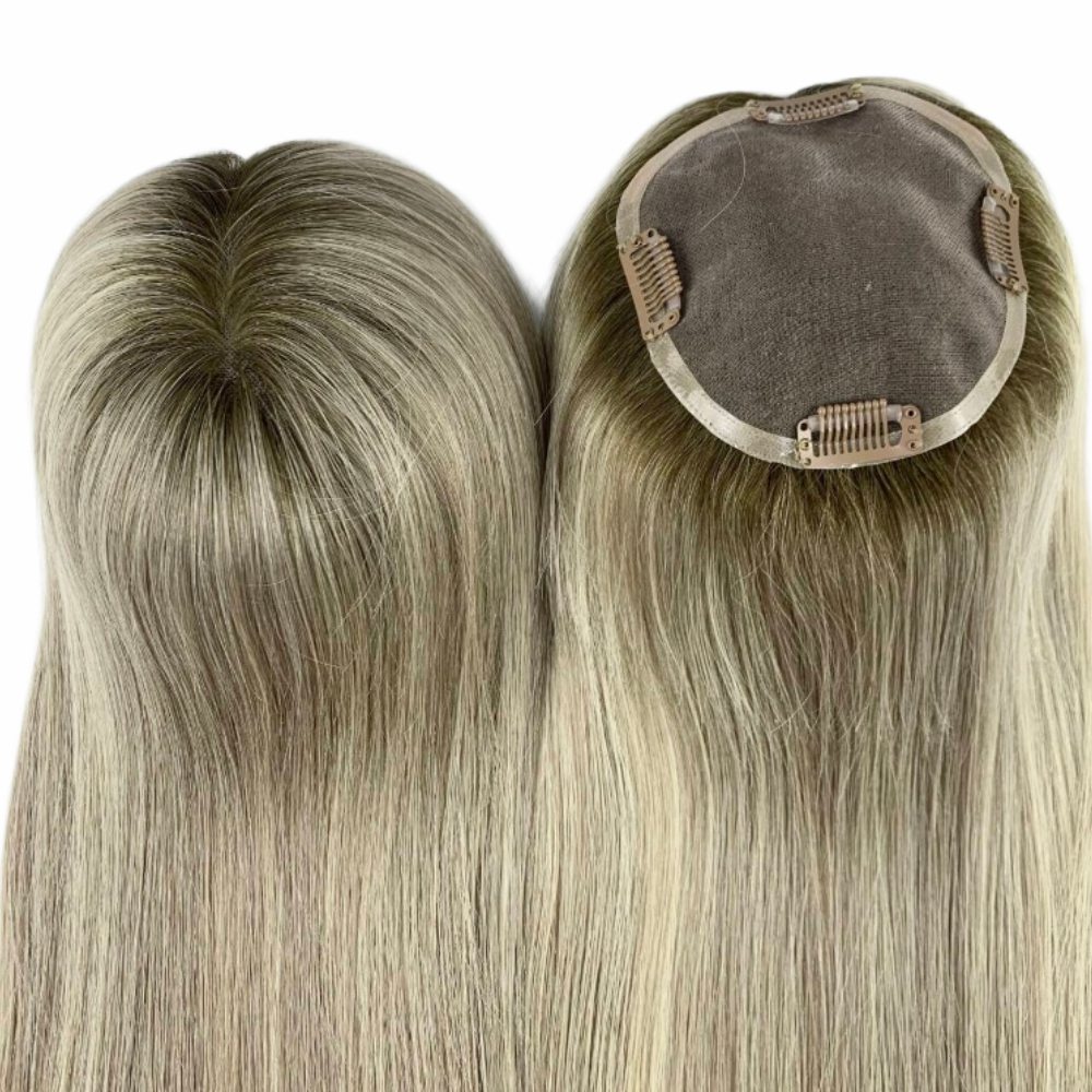 5''x5'' Mono| Feines Mono Hochwertiges Remy Echthaar-Haarteil für Damen mit feinem brasilianischem Remy Haar